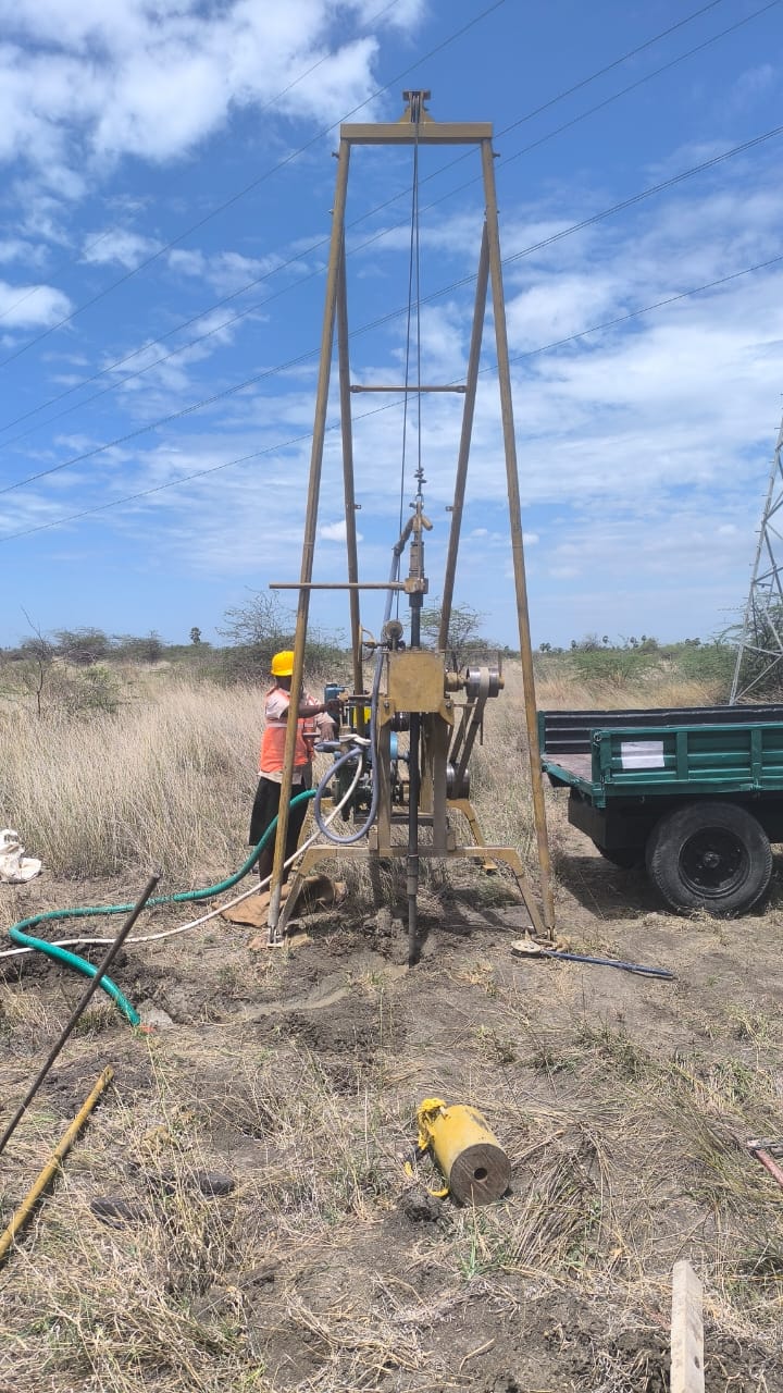 Soil testing and geotechnical investigation site in South India